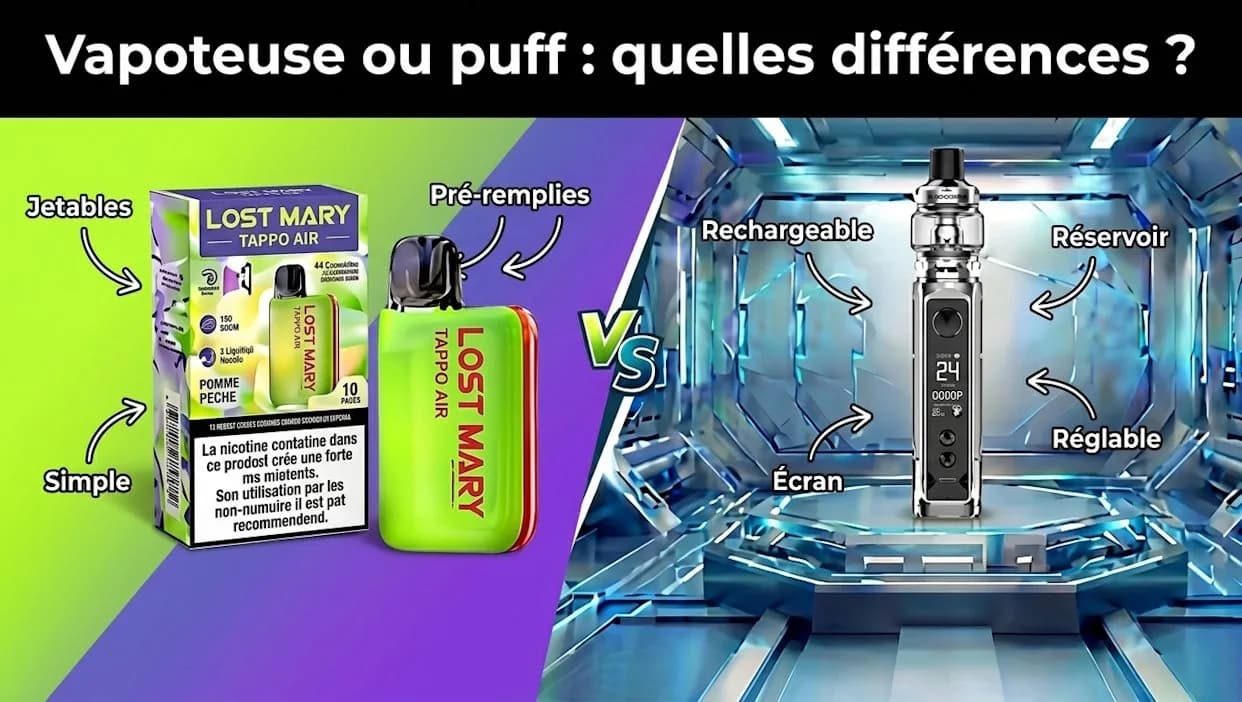 Vapoteuse ou puff : quelles différences ?
