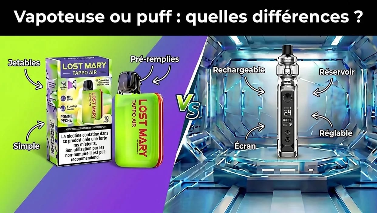 Vapoteuse ou puff : quelles différences ?
