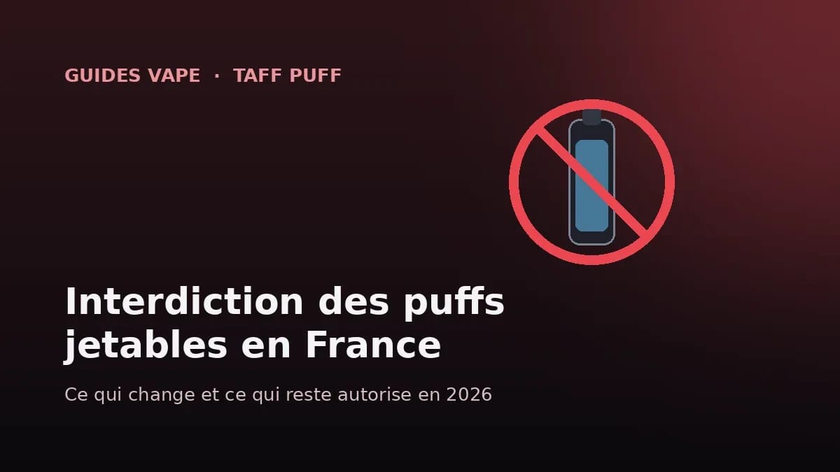 Interdiction des puffs jetables en France : ce qui change en 2026